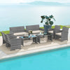 Outdoor Wicker Furniture with Loveseat & Table