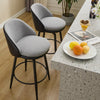 26in Bar Stools Set of 2 Swivel Counter Height Chairs w/ Metal Legs & Footrest