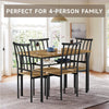 5PCS Dining Table Set Kitchen Table and Chair for 4 w/ Storage Rack Dining Room