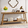 70.9'' Console Table for Entryway, 2-Tier Narrow Wood Sofa Table Behind Couch