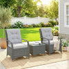 3 Pieces Rattan Bistro Set, Wicker Garden Furniture Set with Cover