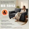 2 Seater Sofa, Chenille Sofa with Spring Cushions, Wide Armrests