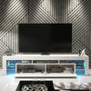 Modern 200cm TV Unit Cabinet Stand | White High Gloss Doors | Free LED Lights