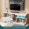 White 140CM TV Cabinet with LED Lights Entertainment Centre TV Stand Media Xfyfq