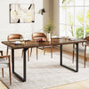 63-78.8'' Extendable Dining Table Kitchen Table with Metal Frame for 6-8 People