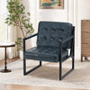 Modern Faux Leather Accent Chair Button-Tufted Design 110° Recline & Metal Frame