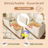 3FT SINGLE DAYBED WITH PULL OUT TRUNDLE CHILDREN KIDS JUNIOR TODDLER BED BEIGE