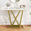 Gold Console Table Modern Sofa Table-White