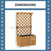 Wooden Planter, Trellis Raised Garden Bed Freestanding Outdoor Box with Drainage