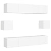 6 Piece TV Cabinet Set White Engineered Wood U1R4