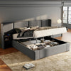 Ottoman Bed Upholstered Bed Frame With Storage, Wooden Slats Super King SIze Bed