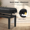 Heavy Duty Adjustable Wooden Piano Bench Double Piano Seat w/Storage