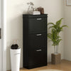 Slim Shoe Storage Cabinet with 3 Flip Drawers for Entryway, Black