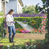 Raised Garden Bed Fir Wood Climbing Planter Box w/2-Sided Trellis & Hanging Roof