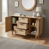 Rattan 2 Doors Sideboard Cabinet Home Storage Cupboard Buffet & 3 Drawers Unit