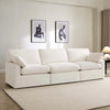 Dusk Cairo 3 seater sofa chaise - Vanilla - feather filled - Ex display