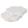 White Flower Shaped Coffee Table with 360° Rotating Top Living Room Furniture