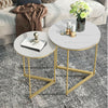 Nesting of Tables Marble Round Coffee Table Set fr Sofa Side Bedside Living Room