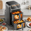 Dual Air Fryer 8L, 13 Programs with Visual Window, 2600W, 2 Years Warranty, NEW