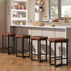 Bar Stools Set of 4 Counter Height Backless Barstool Upholstered PU Leather Seat