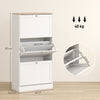Narrow Shoe Cabinet w/ 3 Flip Drawers for 12-18 Pairs of Shoes White