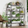 8 Tier Large Plant Stand Industrial Curved Oval Flower Pot Rack Staggered Shelf