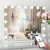 Large Bluetooth Hollywood Vanity Mirror with Lights 15LED Dimmable Makeup Mirror