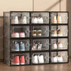 12x Stackable Foldable Boxes Trainers Organiser Clear Plastic Shoe Storage Box