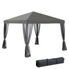 3 x 3 m Heavy Duty Pop Up Garden Gazebo with Handy Bag Mesh Sidewalls Grey