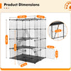 4 Tier Cat Cage Indoor Large Cats Enclosure w/ Hammock Ladders Doors Detachable