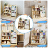 4-Tier Kids Wooden Bookshelf Six Layer Sling Bookcase for Books and Toys