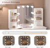 White Dressing Table Vanity Makeup Desk with Dimmable LED Bulbs Mirror 2 Drawers