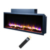Media Wall Inset Electric Fire 3D Fuel Bed & LED Flames - Endeavour New Hawnby