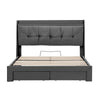 Ottoman Storage Bed Frame with Hydraulic and Drawers 5 ft King Upholstered Bed