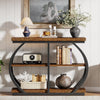 104cm Console Table, Industrial 3-Tier Entryway Table with Arched Metal Frame