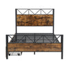 4FT6 DOUBLE SIZE METAL BED FRAME WITH HEADBOARD AND FOOTBOARD/2 STORAGE DRAWERS