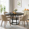 47" Round Dining Table for 4-6 with Storage Shelf Space Saving Metal Frame Home