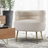 Modern Tub Chairs Teddy Fabric Accent Armchair Barrel Reading Chair Single Sofa