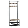 Coat Rack with Shoe Storage, Hall Tree, Coat Stand with Bench, HSR411B01