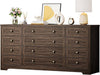 12 Drawer Wooden Chest of Drawers Large Dresser TV Stand Bedroom Storage Unit