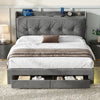 Ottoman Storage Bed Frame with Hydraulic and Drawers 5 ft King Upholstered Bed