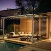 Aluminium Lean-To Gazebo, Wall-Mounted Hardtop Roof Pergola for Garden & Patio