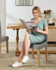 Set of 2 Modern Fabric Upholstered Dining Chairs, Curved Backrest+Solid Wood Leg