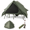 2-Person Green Camping Cot Tent Foldable Off-Ground Camping Combo