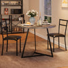 Dining Table for 2 – Round Kitchen Table with Metal Frame & Space Saving Design