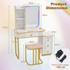 RGB LED Vanity Set with Mirror and Lights-White