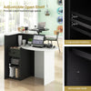 Office Reception Desk Front Counter Desk w/ Adjustable Shelf-White+Black