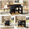 Dining Table 110-140cm Extendable Kitchen Table w/ Hidden Storage for 4-6 People
