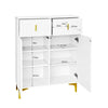 Shoe Storage Cabinets with Drawers, Shoe Bench and Coat Rack Wardrobe Set White