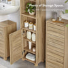 Tall Bathroom Cabinet, Oak Wood Effect Bathroom Tallboy Storage Unit,